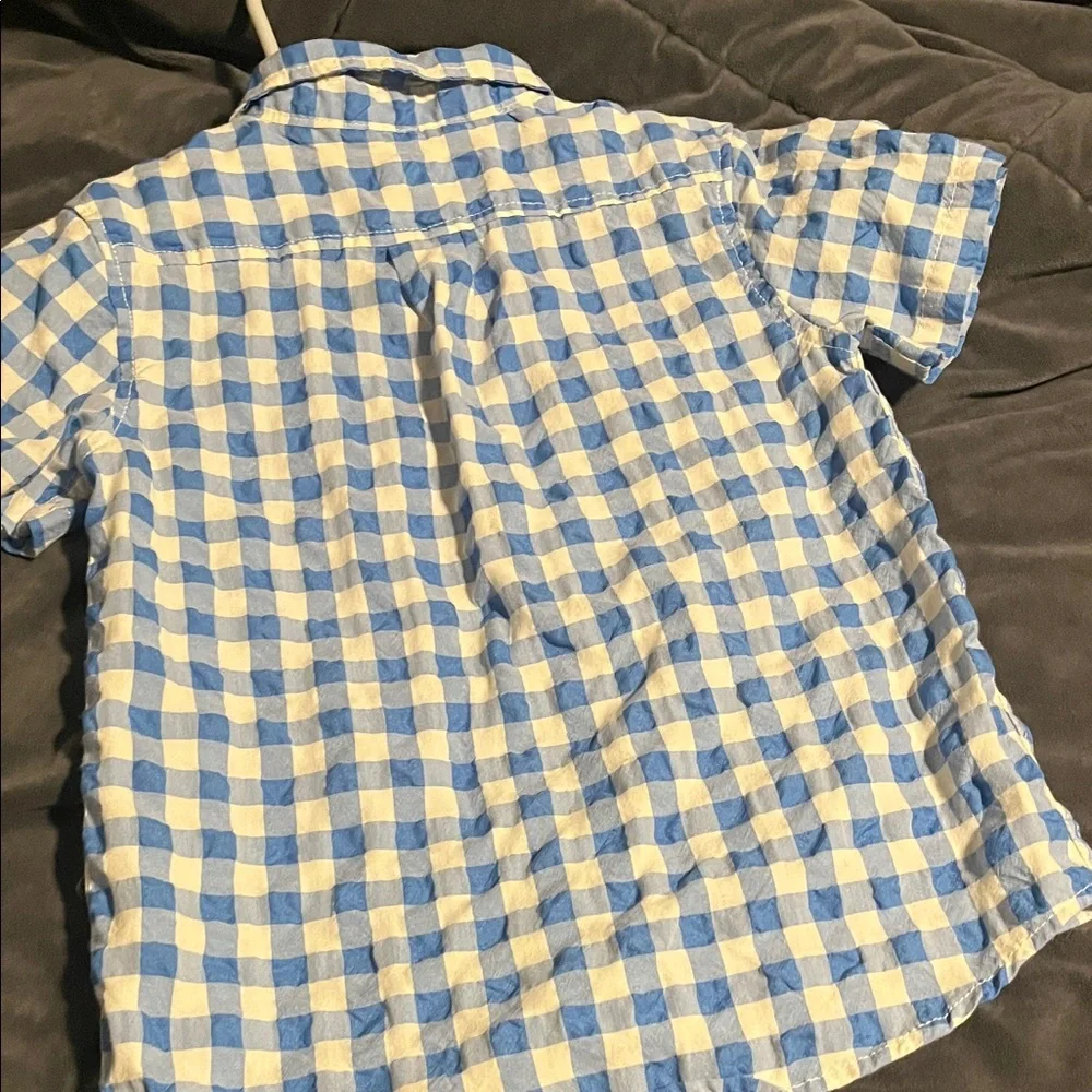 Cat & Jack Blue and Cream Plaid Shirt